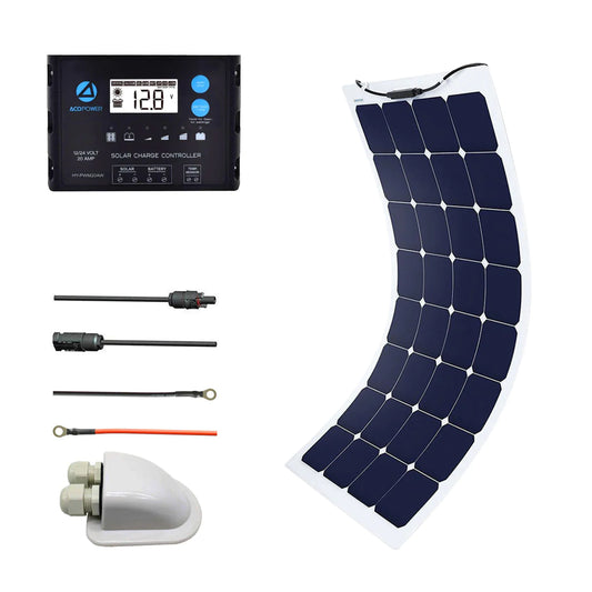 ACOPOWER 220Watts Flexible Solar RV Kit,  20A PWM Charge Controller